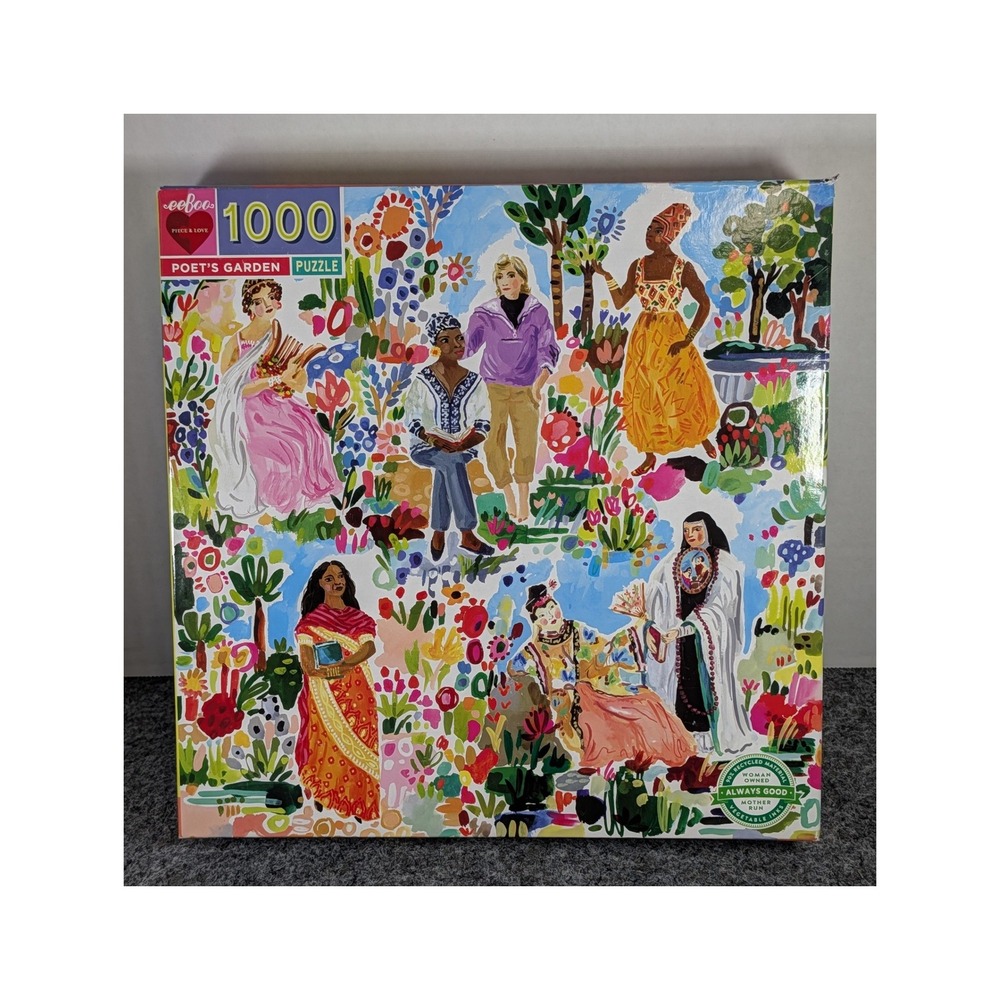 eeBoo Piece & Love Poet's Garden 1000 Piece Jigsaw Puzzle Jennifer Orkin Lewis